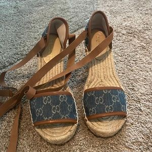 Gucci Denim Platform Espadrilles